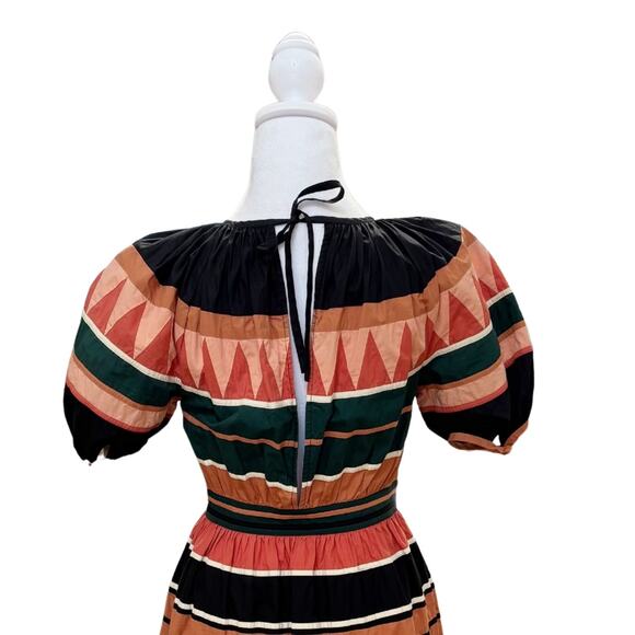 Ulla Johnson Ayita Dress Striped 0 Orange Green - Picture 7 of 10